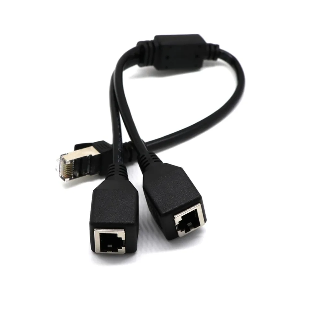 Сетевой сплиттер RJ45 Кабель адаптер 1 Папа 2 гнездо порт LAN Ethernet сетевой Y