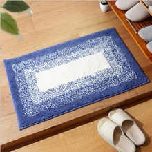 Bathroom Rug Solid Color Gradient Simple Soft Comfortable Short Plush Rectangular Carpet