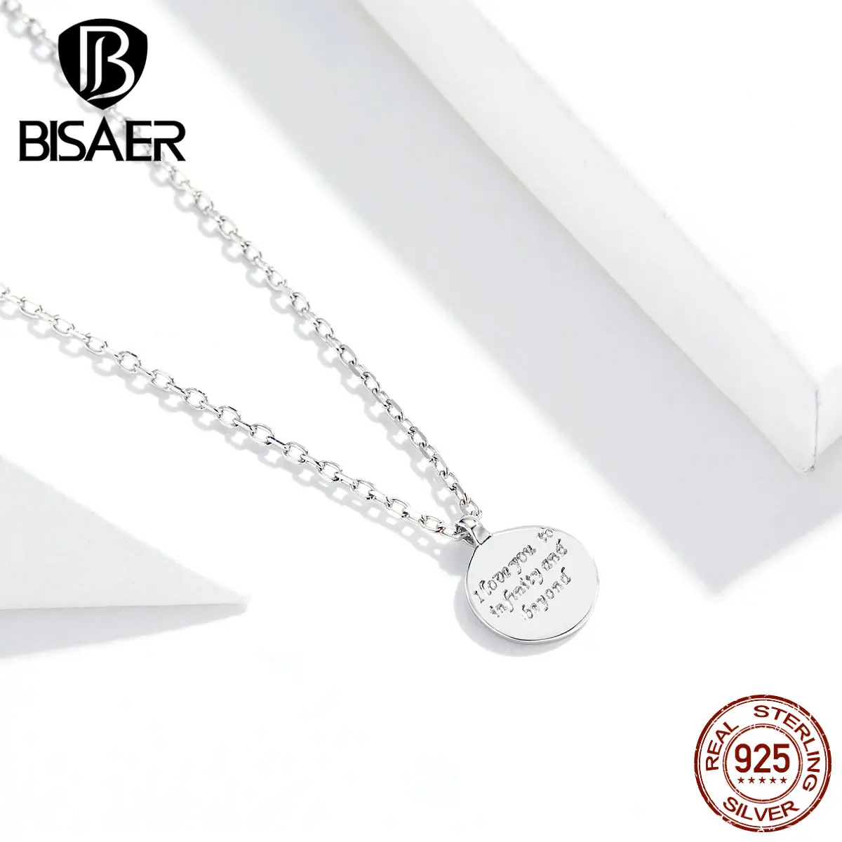 BISAER конфессия, цепочка, кулон, ожерелье для женщин, вечерние, для свадьбы, помолвки, подарок, модные ювелирные изделия, Bijoux GXN374