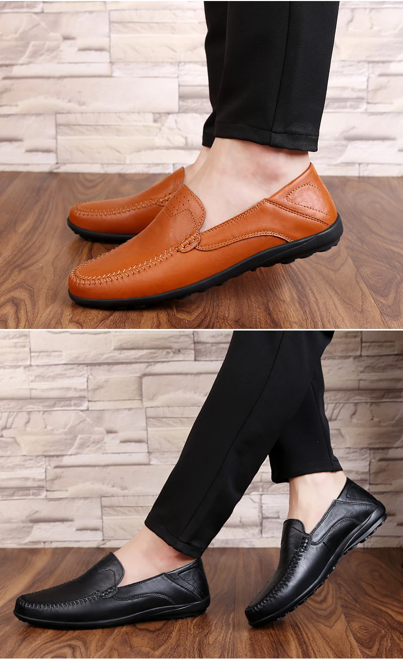 Chaussure homme/мужская повседневная кожаная обувь; Роскошные Брендовые мужские модные лоферы; Мокасины без шнуровки; обувь для вождения; sapatos masculino I