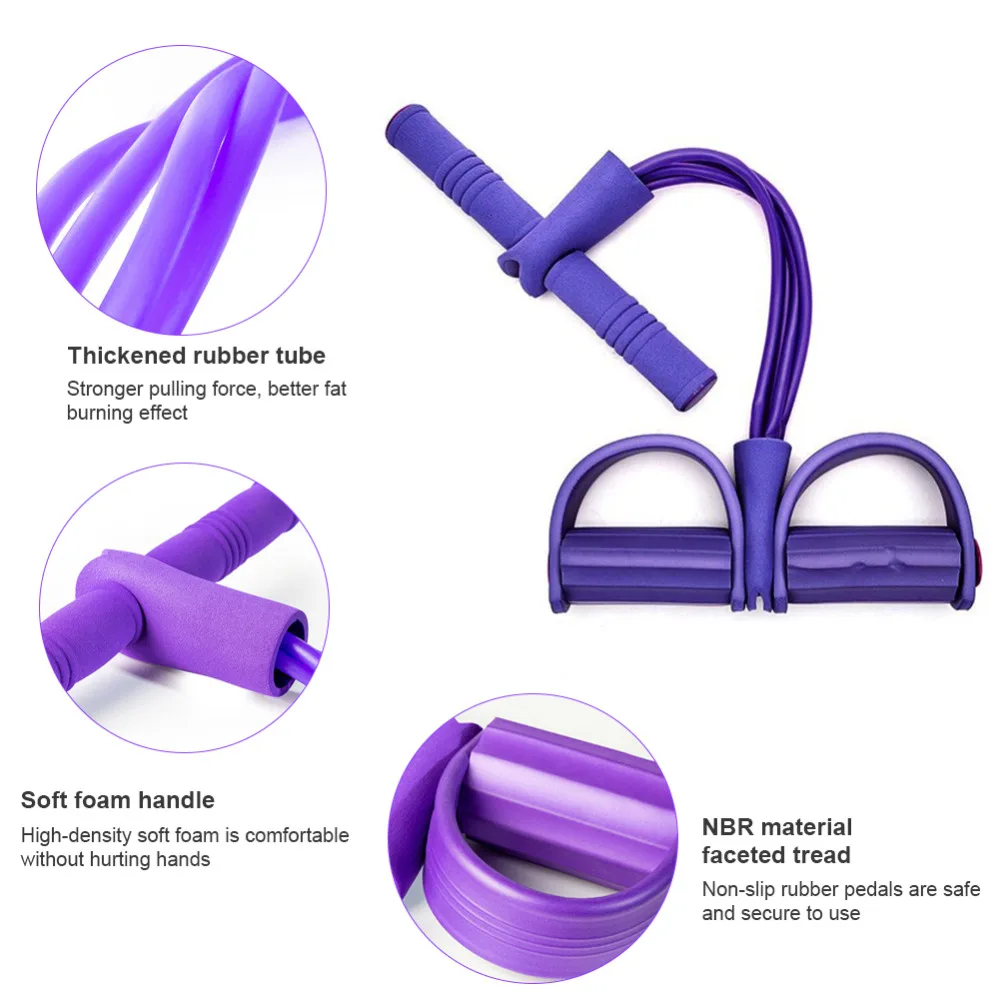 Multifunctional 4 Tubes Workout Pedal Puller Rope Don Shopping