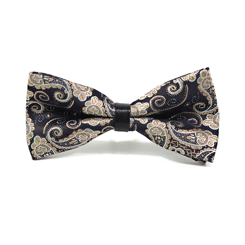 

Vintage Luxury Paisley Two Layer Bowtie For Men Fashion High Quality Groom Wedding Party Butterfly Bow Tie Set Male Gift