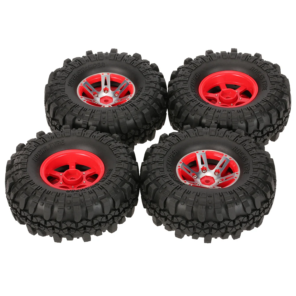 

4Pcs AX-4020B 1.9 Inch 110mm RC Car 1/10 Rock Crawler RC Tires with Alloy Beadlock Wheel Rim for D90 SCX10 AXIAL RC4WD TF2 Car