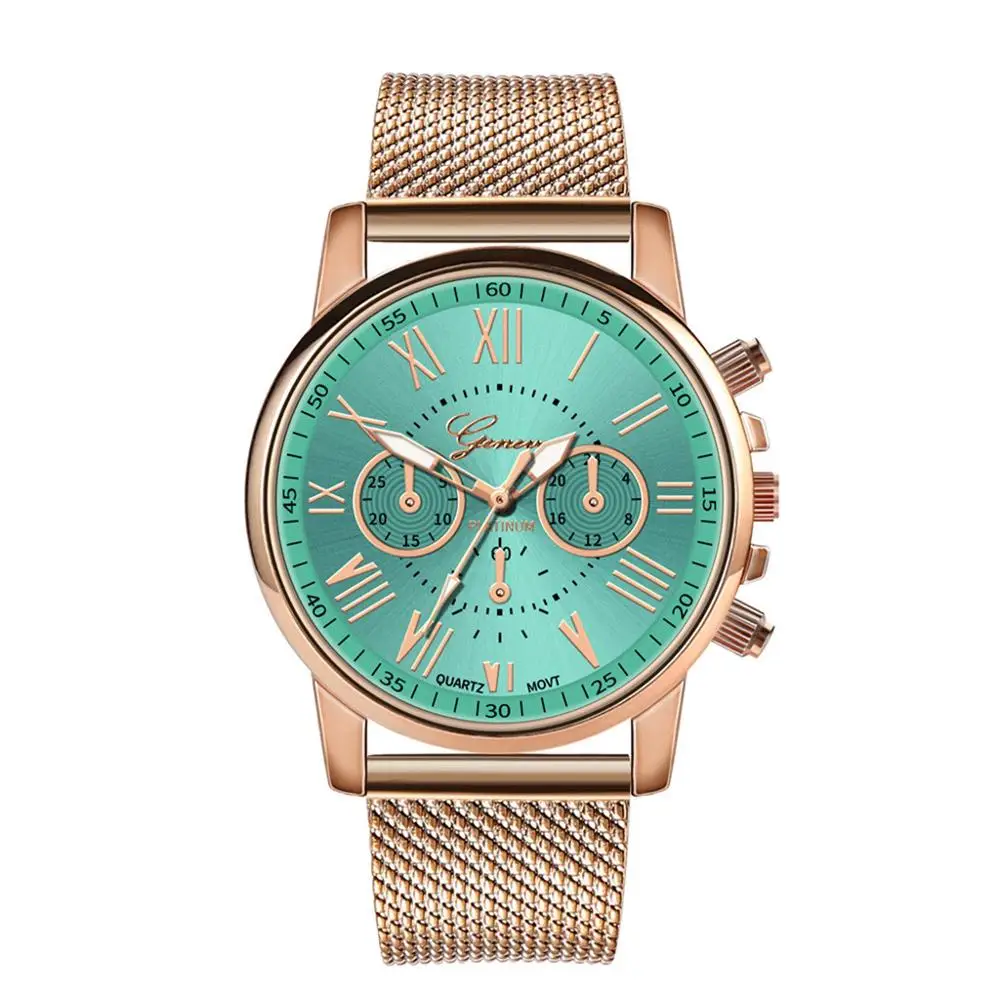 Новинка, женские часы, аналоговые, с золотым циферблатом, простые, женские, кварцевые наручные часы, с ремешком из сплава, Лидирующий бренд, часы Horloge Dames@ 40 - Цвет: Зеленый