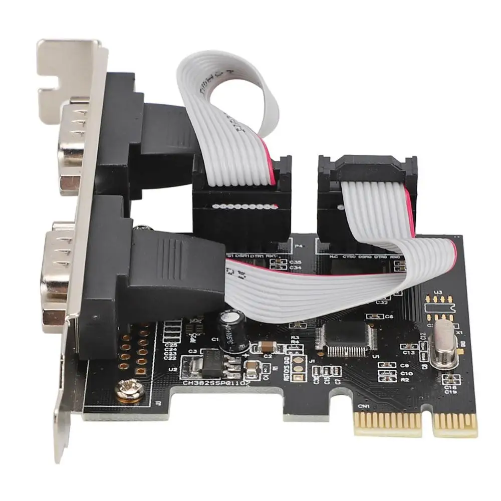 PCI-E PCI Express, чтобы двойной серийный DB9 RS232 2-Порты и разъёмы контроллер адаптера компьютера Компоненты и практичный хорошее качество