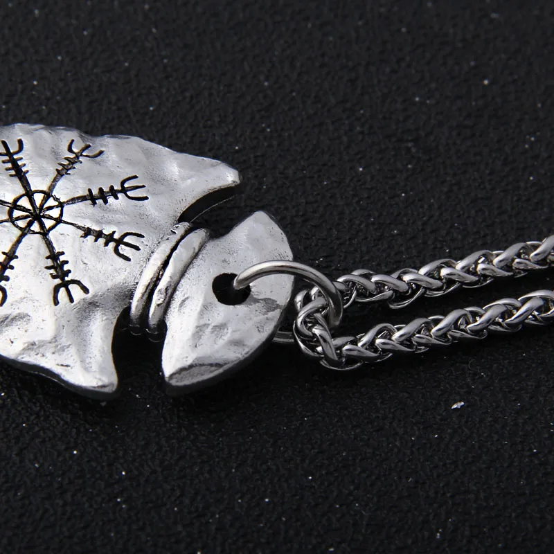 Yage цепочка из нержавеющей стали с руна викингов "Aegishjalmr" копье кулон ожерелье как подарок для мужчин
