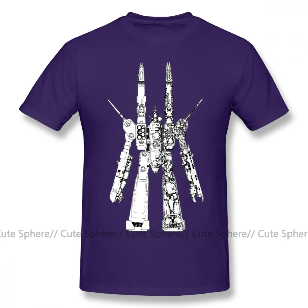 Robotech футболка SDF Macross футболка с коротким рукавом Милая футболка с принтом Лето 100 хлопок мужская футболка плюс размер - Цвет: Purple