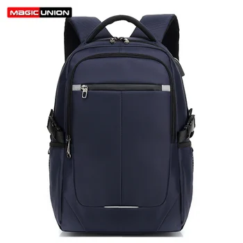 

MAGIC UNION School Backpack Men Multi-pocket 15.6 inch Laptop Backpack Oxford Water Repellent Travel Bag Mochila Feminina