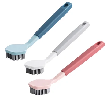 

Multifunction Kitchen Pan Cleaning Brush Silicone Long Handle Dish Pot Washing Macaron Color Brush