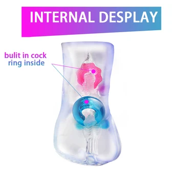 Male Masturbator Cup Soft Pussy Sex Toys Transparent Vagina Adult Endurance Exercise Sex Products Men