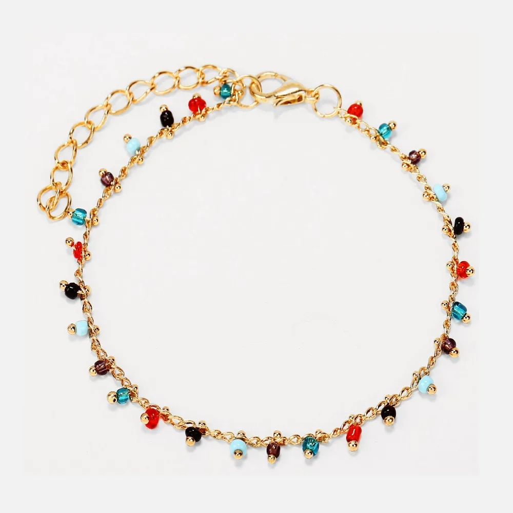 Модные трендовые ювелирные изделия для ног, разноцветные стразы с кристаллами, летние браслеты на ногу, подарок для женщин и девушек