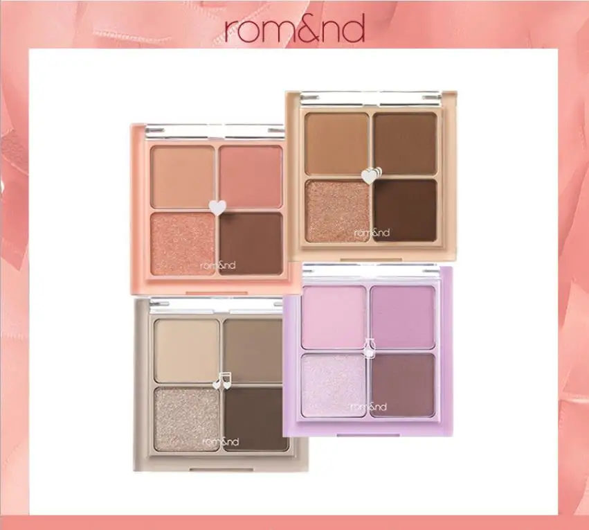 

Палетка теней для век ROMAND, 4 цвета, матовые мерцающие блестки, женская косметика для красоты глаз, стойкий водостойкий телесный