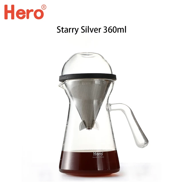 optie Moeras Faculteit Hero 360ML Percolator Coffee Pot Glass Coffee Pot Glass Filter Manual  Coffees Maker V60 Hand Dripper Espresso Dripper Machine - AliExpress Home &  Garden