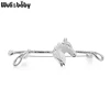 Wuli&baby Metal Horsewhip Brooches Women Unisex 3-color Horse Head Whip Party Casual Brooch Pins Gifts ► Photo 3/6