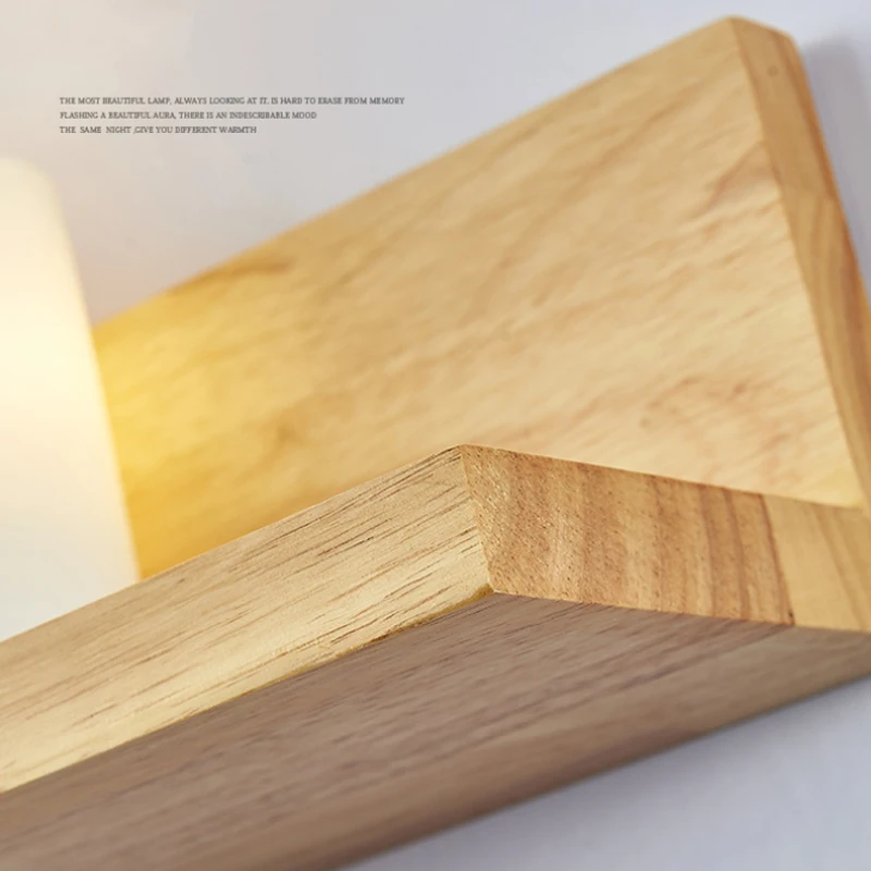 Bedroom LED Wall Lamp Simple Modern Nordic Solid Wood Indoor Lighting Aisle Balcony Living Room Hotel Fixtures