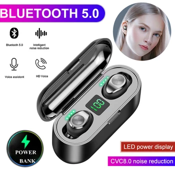 

Bluetooth Earphones 5.0 Mini Wireless Sports Earphone LED Power Display Wireless Earphones Earbuds Gaming TWS Bluetooth Headset