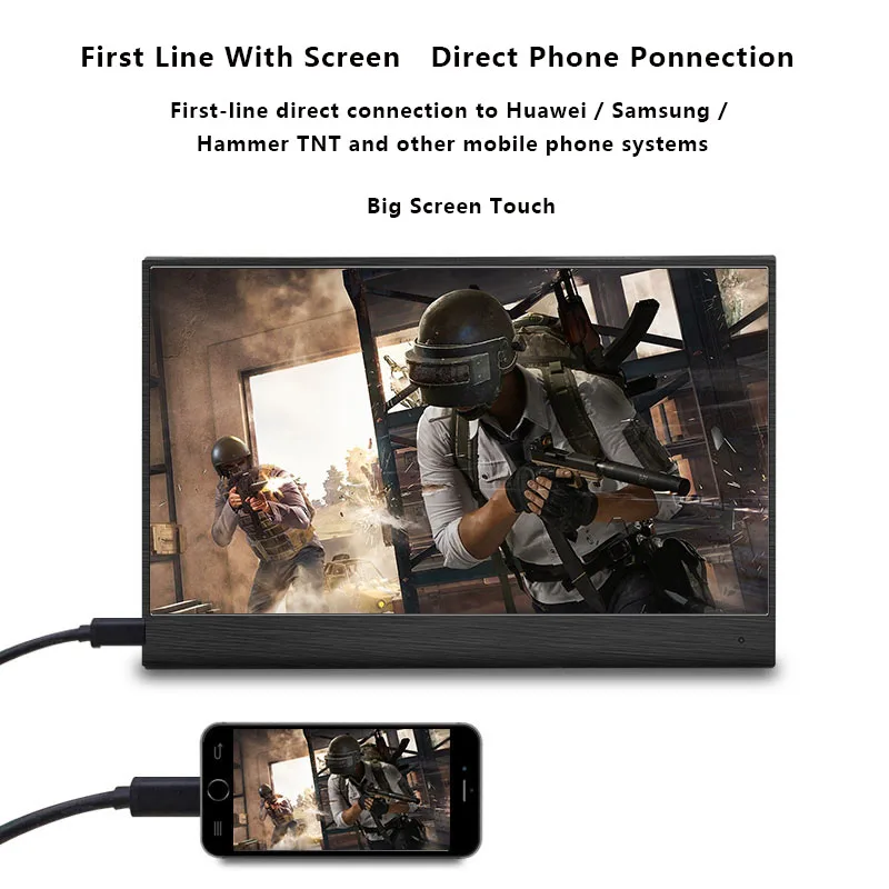  Portable Monitor 13.3”Touch Screen USB Type C HDMI Gaming Monitor 1080P HD Display for PS4 Laptop P
