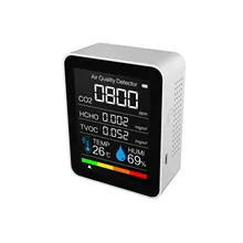 Detector de co2 portátil detector de qualidade do ar inteligente tvoc hcho temperatura e umidade tester monitor dióxido carbono
