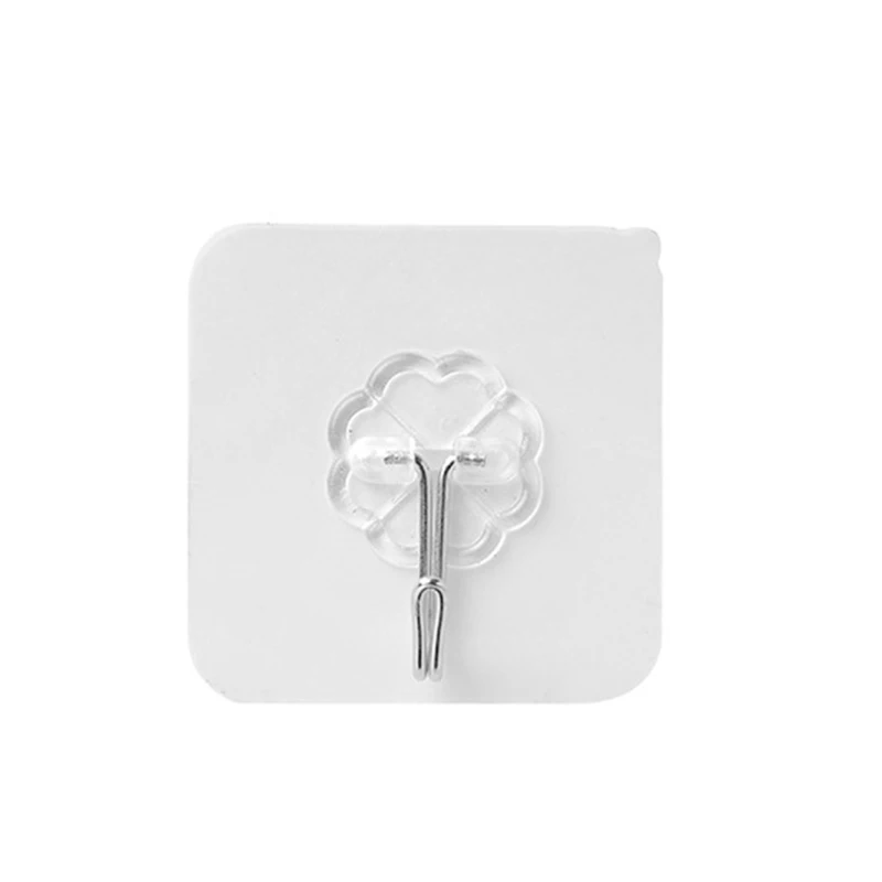 

20Pcs Hook Strong Transparent Suction Wall Sucker Hanger Waterproof Adhesive Heavy Load Rack Stainless Steel Hook