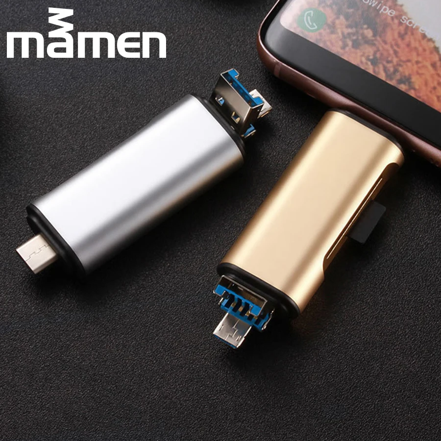 3 в 1 Многофункциональный USB/Тип-C/кард-ридер Android MicroSD/карты памяти SD/TF кард-ридер для телефона планшетного компьютера аксессуары для ноутбуков