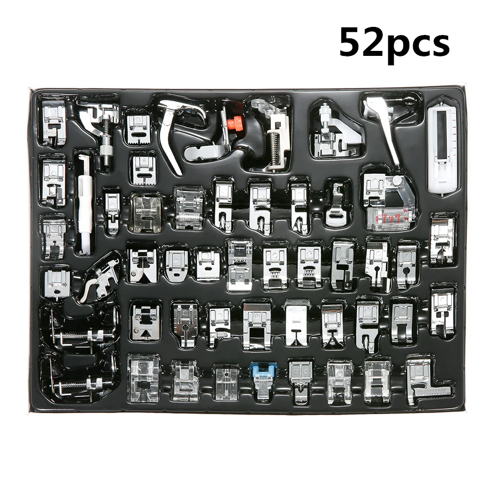 H19003 52pcs 62 шт. мини швейная машина прижимная лапка для Brother Singer Janome прижимная лапка для плетения потайных стежков аксессуары для штопки - Цвет: H19003 52pcs