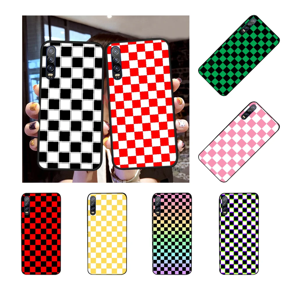 

GYKZ Checkerboard Plaid Checked Checkered Phone Case for Huawei P9 10 lite P20 pro lite P30 pro lite Psmart mate 20 pro lite