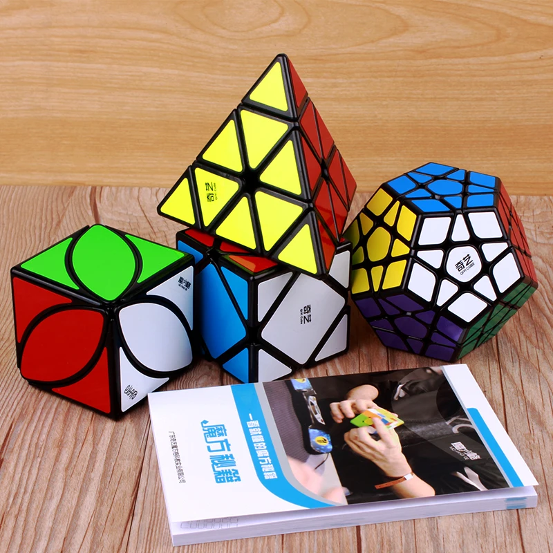 Qiyi Mofangge 4 шт./компл. Magic Cube подарочный набор, 2x2x2, 3x3x3, 4x4x4, 5x5x5 цветной спидкуб Megaminx Профессиональный кубики забавные игрушки для малышей