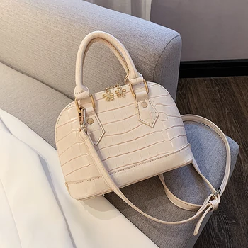 

Crocodile pattern Small Tote Shell Bag 2020 New High-quality PU Leather Women's Designer Handbag Travel Shoulder Messenger Bag