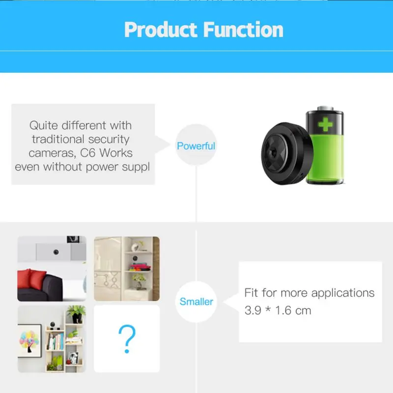 C6 HD Mini Wifi Camera Night Vision Motion Detection Cam Home Security Video Camcorders Support APP Control
