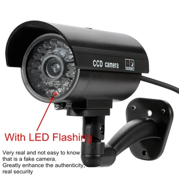 

Fake Dummy Camera Bullet Waterproof Outdoor Indoor Security CCTV Surveillance Cameras With Flashing Red LED Home Guard