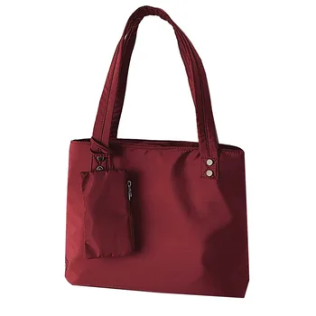 

NEW-Shopping Tote Bag Long Shoulder Handbag Oxford Large Capacity Beach Top-Handle Bags 2 Piece Set Nylon Handbags