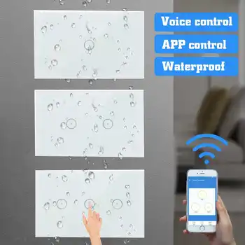 

Wifi Smart Light Switch Glass Screen Panel Switch Voice Control Touching Waterproof Wireless Wall Switch Work with Alexa Google