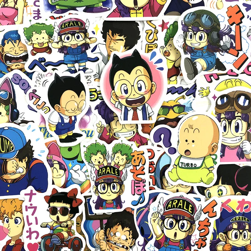 40 шт./компл. Arale мультфильм Стиль Стикеры для альбомов для холодильника Лыжный мотоцикл багаж скейт ноутбук автомобиль для детские наклейки