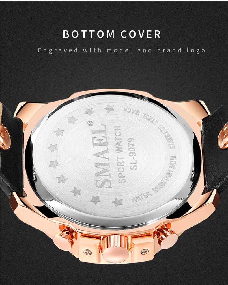 Лидирующий бренд Роскошные Водонепроницаемые Часы повседневные кожаный ремень мульти-указатель дисплей Кварцевые часы мужские SL-9079