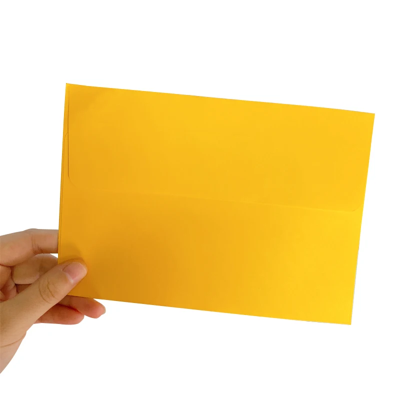 10 шт цветные конфеты крафт-бумага 14 вариантов пустые большие конверты поздравительные открытки свадебные пригласительные конверты Подарочный конверт - Цвет: Цвет: желтый