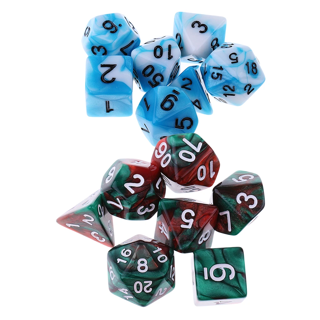14 шт многогранные кости набор для подземелий и драконов D20 D12 D10 D8 D6 D4