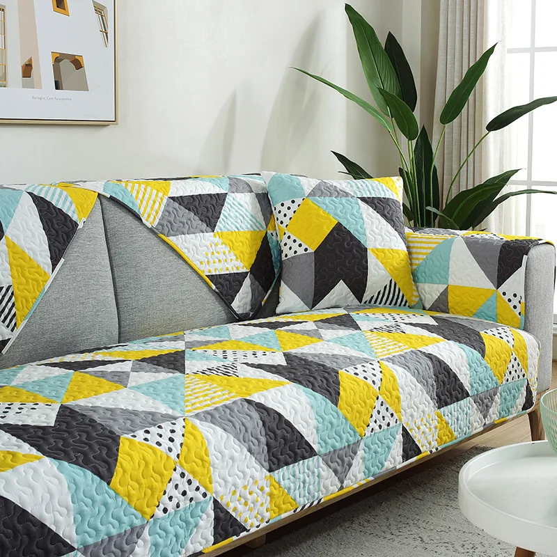 

INS Cotton Sofa Cushion Fabric Minimalist Modern Living Room Four Seasons Universal Genuine Leather Cushion Anti-slip Cover Towe