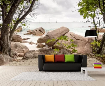 

CJSIR Custom Wallpaper Mural Fresh and Simple Landscape Gobi Beach Big Tree Mural TV Background Walls Murals 3d Wallpaper Decor