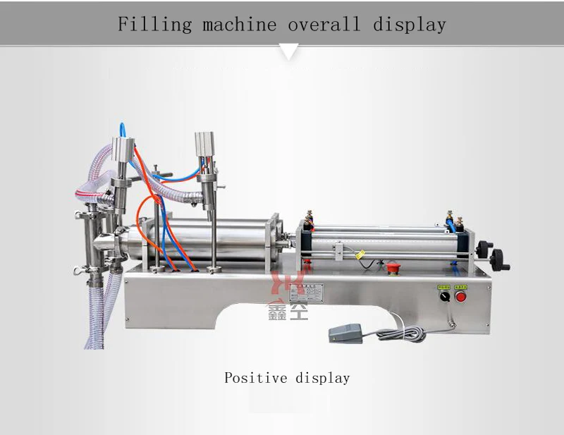 Semi-automatic pneumatic liquid filling machine stainless steel double-head quantitative liquid filling machine