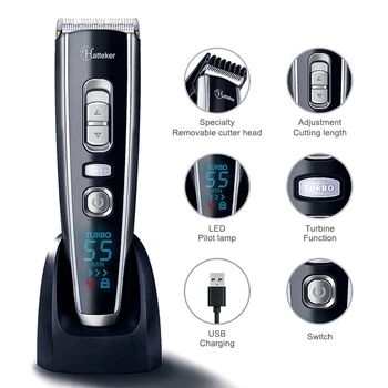 

Cordless Hair Clipper Professional For Men Rechargeable Trimmer LED Display Haircut Kits Ceramic Blade Low Noise Hair Cutter 42D