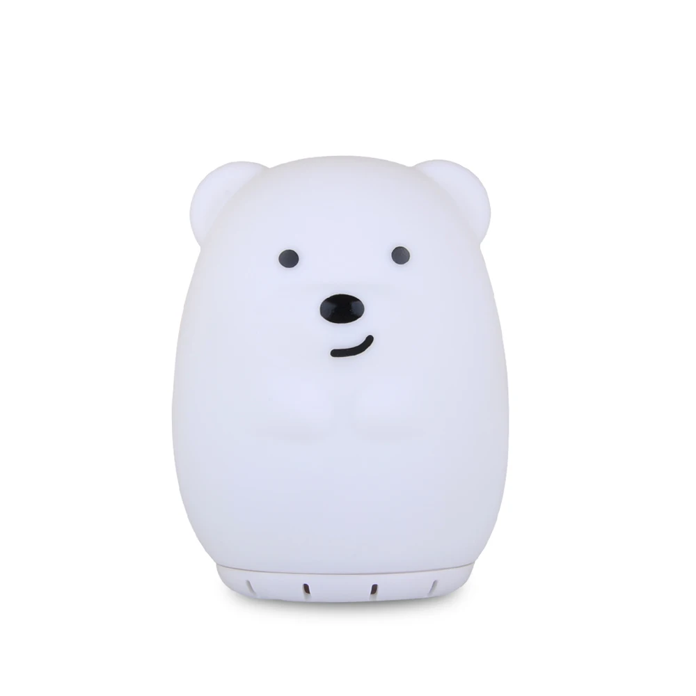 RGB "Медведь", "Кролик", "лампа для контроля уровня громкости Беспроводной Bluetooth Динамик RGB светодиодный ночной Светильник USB силиконовый чехол с персонажами из мультфильмов кролик ночники, подарок на Рождество, подарок для детей - Испускаемый цвет: RGB