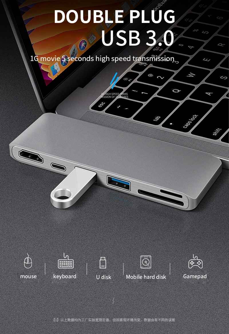 Usb-хаб C концентратор для Мульти USB 3,0 HDMI адаптер док-станция для MacBook Pro Аксессуары USB-C type C 3,1 разветвитель 3 порта USB C концентратор
