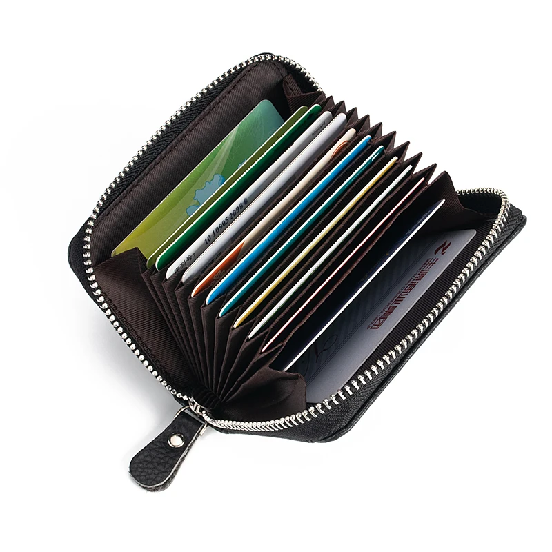 

New Organ Business Card Holder Fashionable Men's Card Holder Multifunctional Zipper Storage Wallet