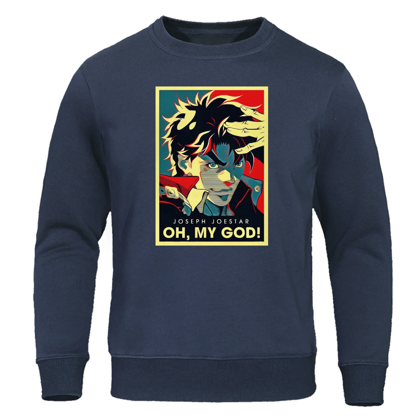 Jojo Необычные Приключения винтажные уличные толстовки с капюшоном Joestar Joseph OH MY GOD письмо мужские толстовки хлопковые брендовые пуловеры