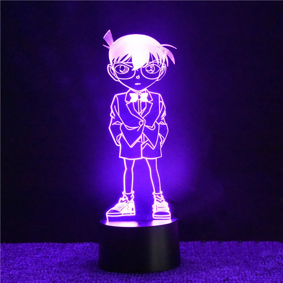 Conan 3D светодиодный ночник RGB 7 цветов Изменение Настольная лампа фигурки 2244 дети дома рождественские игрушки
