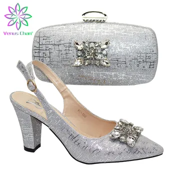 

High Quality Nigerian Ladies Matching Shoe and Bag Material with Pu African Shoes and Bags Set for Party Women Shoe and Bag