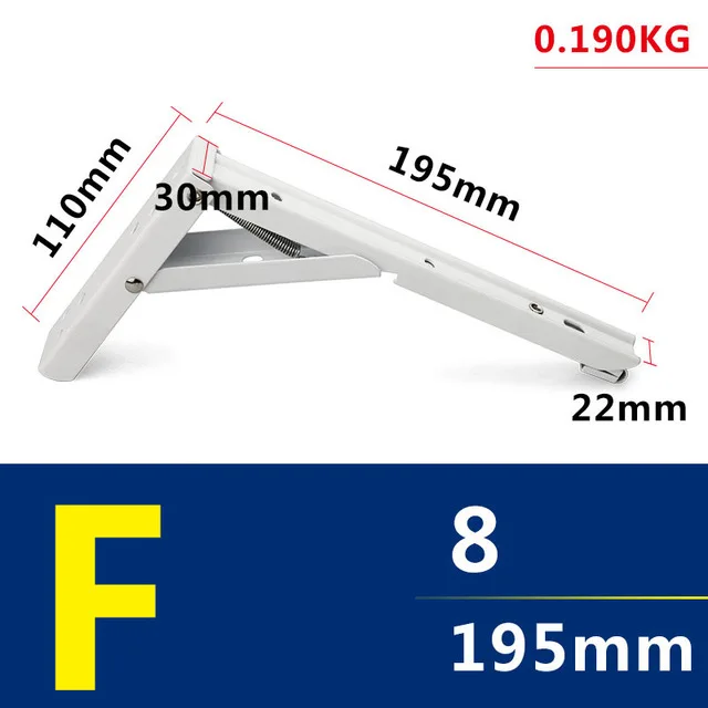 Soporte de estante de Metal de 2 piezas en forma de L esquina grueso antulo recto de 6-20 pulgadas p - Цвет: F-8x2