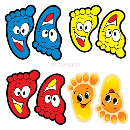 Kindergarten Floor Stair Steps Small Feet Self-adhesive Stickers