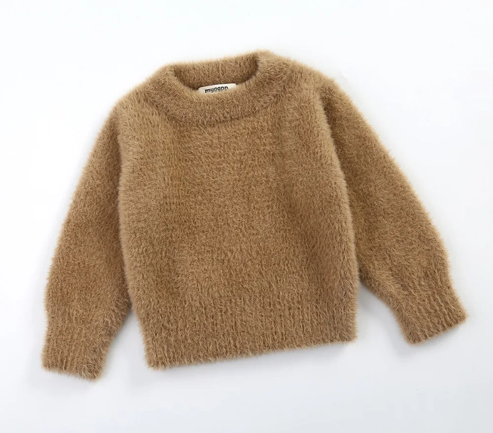 Choose sizes Baby Girls long sleeve pullover Sweater Solid colours Children winter warm tops clothes