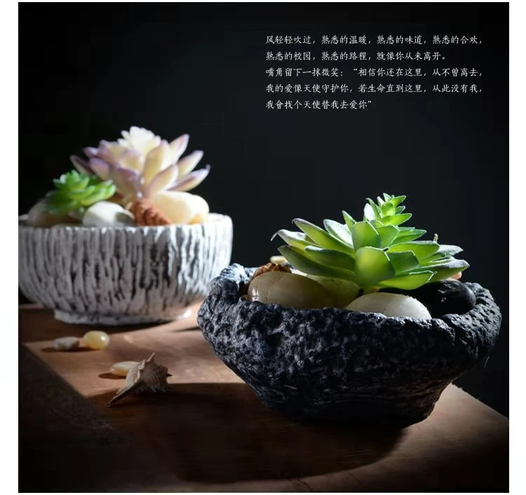 Hydroponics Flowerpot Indoor Lotus Bowl Water Lilies Copper Grass Narcissu Meaty Flowerpot Cement Flowerpot